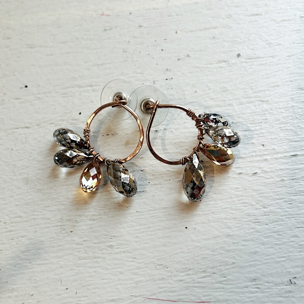 Rose gold Swarovski earrings